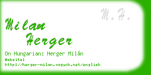milan herger business card